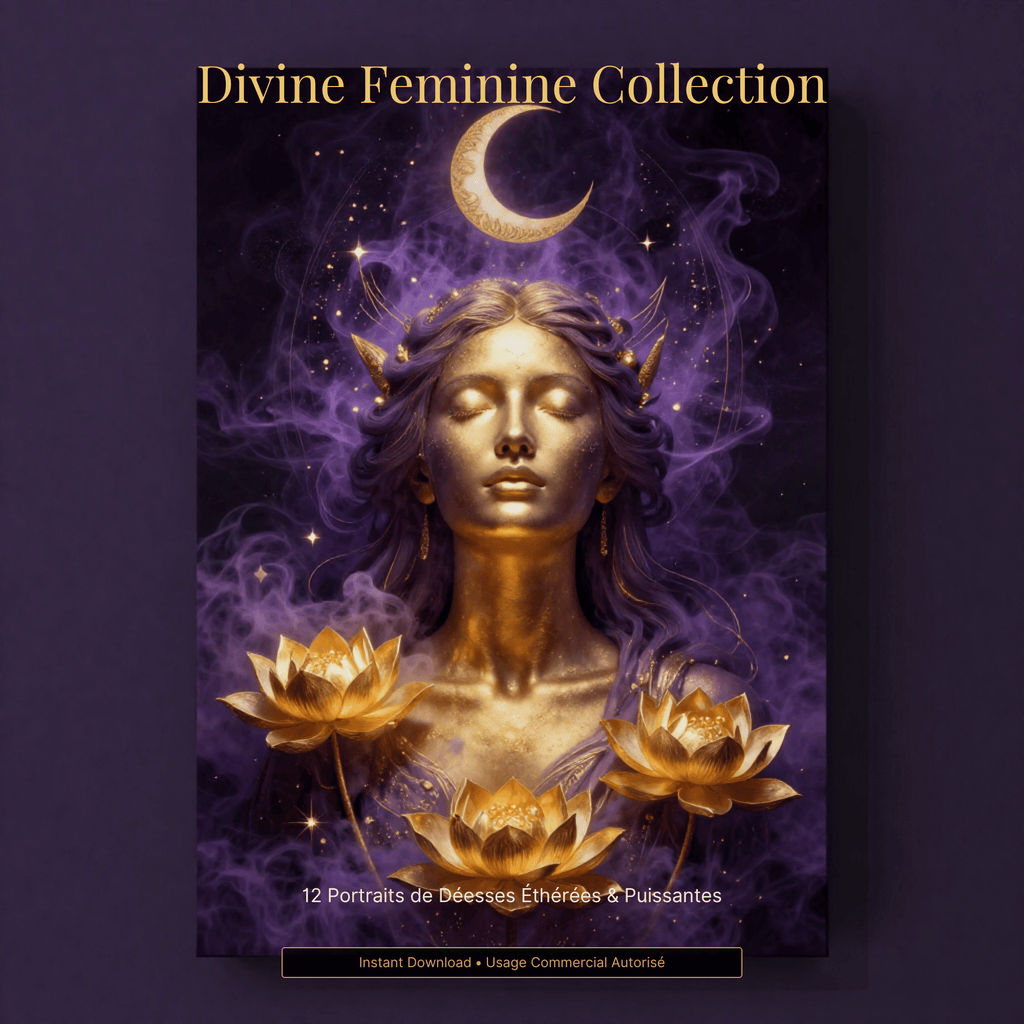 Collection Divine Feminine & Goddess - 10 Portraits Éthérés (Édition Or) (19,90 USD / 27,00 CAD)