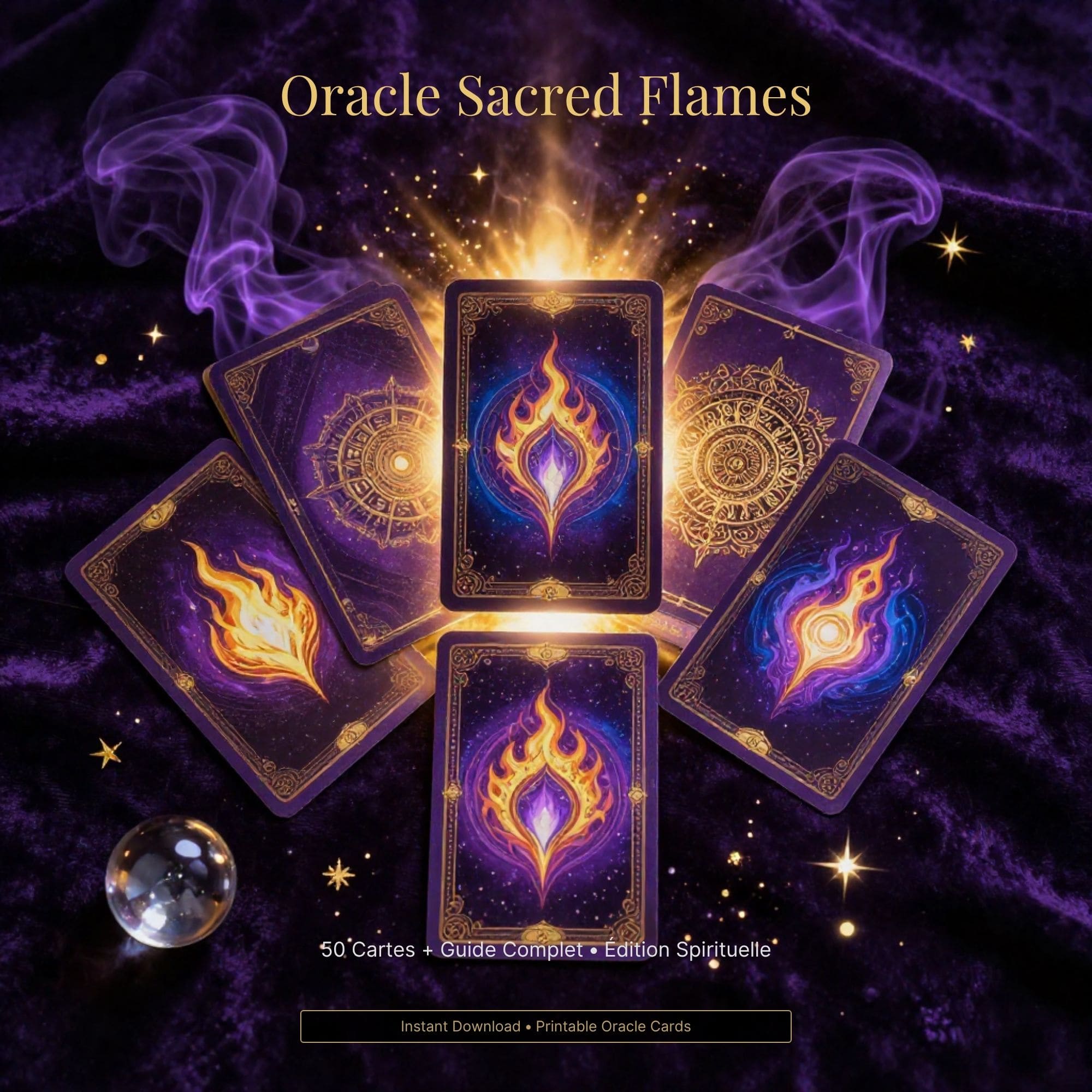Oracle Cards "Sacred Awakening" - 44 Cartes + Guide PDF (27,00 USD / 37,00 CAD)