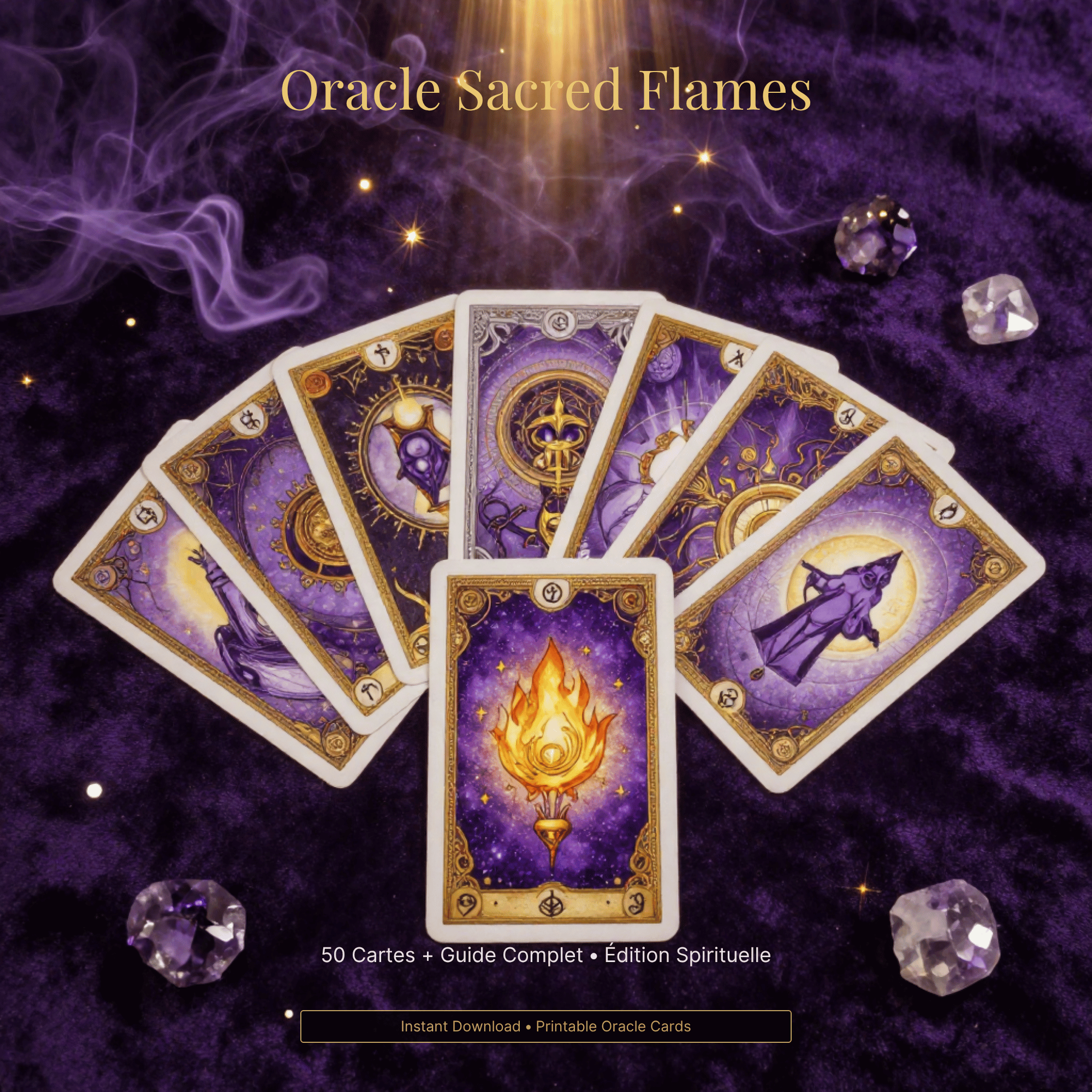 Oracle Cards "Sacred Awakening" - 44 Cartes + Guide PDF (27,00 USD / 37,00 CAD)
