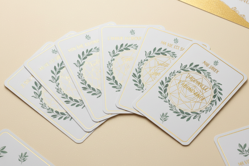 Mockup ivoire or - flat lay avec botaniques vert sauge