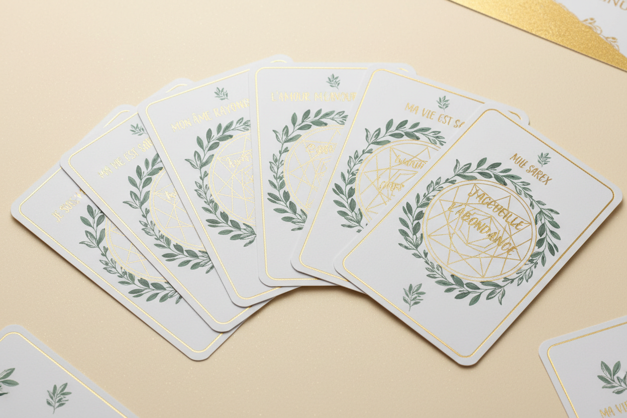 Mockup ivoire or - flat lay avec botaniques vert sauge