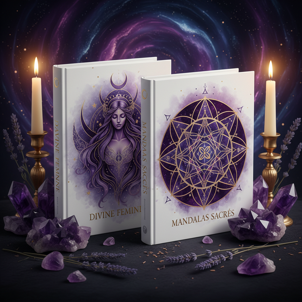 Bundle 2 Livres de Coloriage Divine Feminine & Mandalas Sacrés 60 Pages - ArtsAcréNumérique
