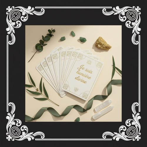 Mockup Cartes Affirmations encadrement baroque