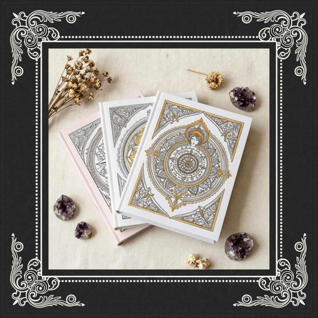 Mockup Coloring Book Divine Feminine 30 pages encadrement baroque