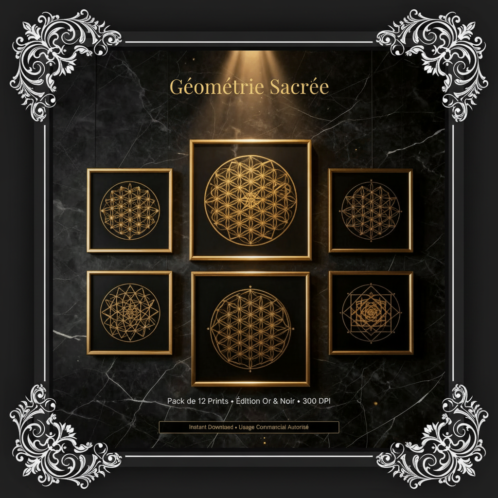 Mockup Géométrie Sacrée encadrement baroque