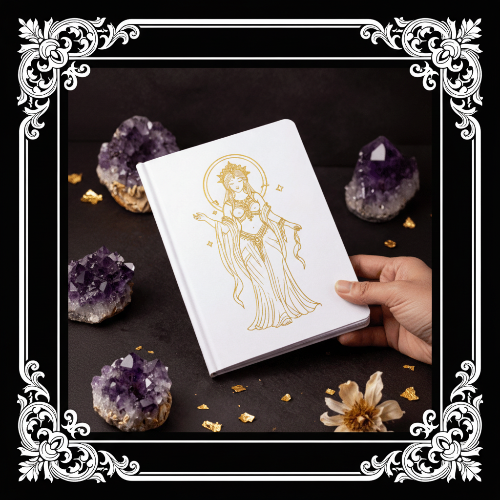 Mockup Livre Coloriage Divine Féminine encadrement baroque