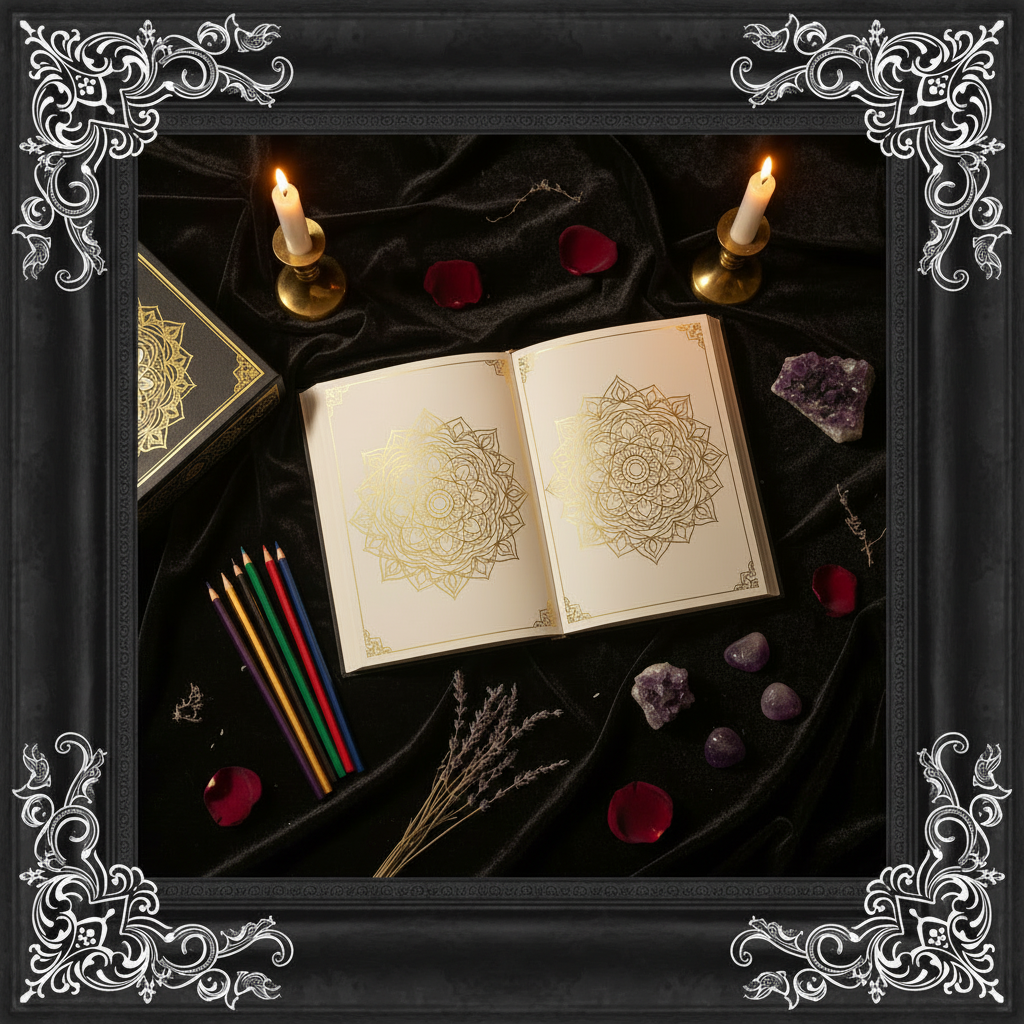 Mockup Mandalas Sacrés encadrement baroque
