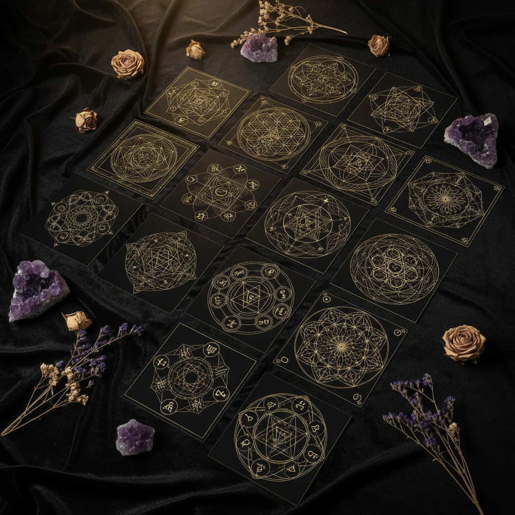 Pack 12 Prints Géométrie Sacrée - Mockup